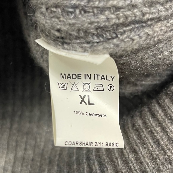 Eidos Waffle Knit Cashmere Crewneck Sweater Gray Men’s XL Made In Italy Luxury - Picture 8 of 13